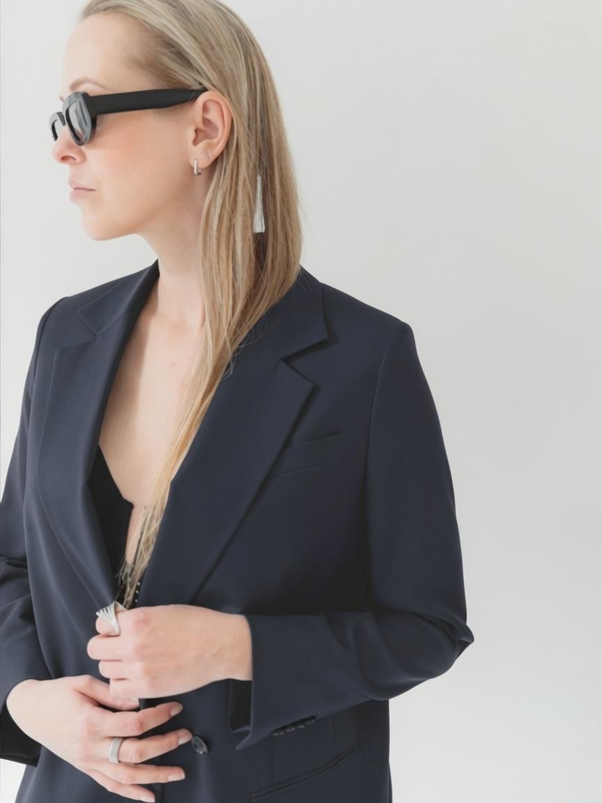 Double-Breasted Blazer in Italian Wool, Nova